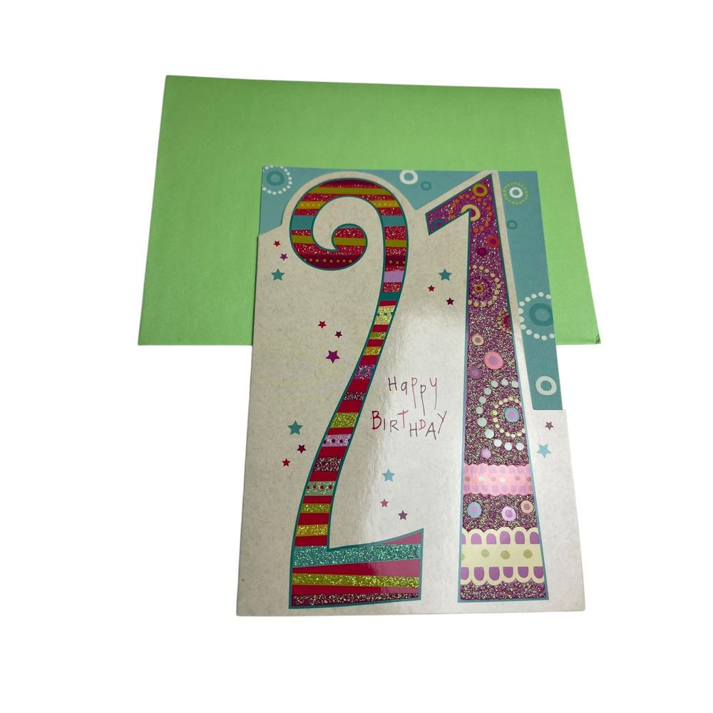 5/$10 Birthday Card 21st Pictura Glitter Special Celebration